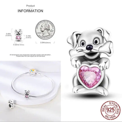 Puppy Dog With Heart Charm