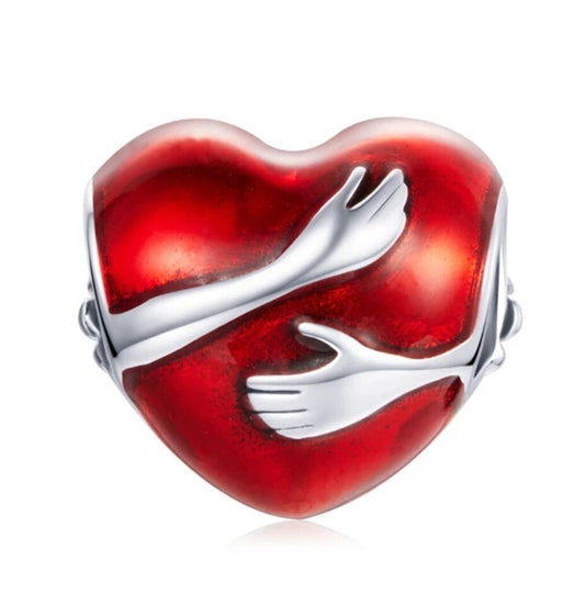 Embrace Of Love Heart With Wings Charm