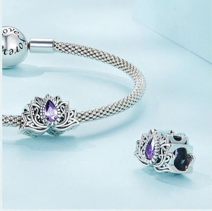 Lotus Flower With Zircon Charm