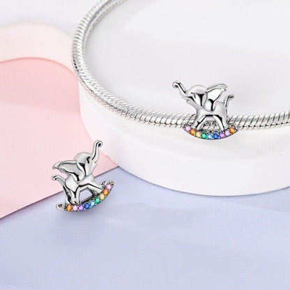 Multicoloured Rocking Elephant Lucky Charm