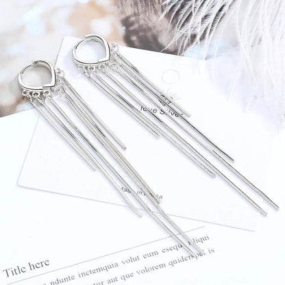 Hoop Long Multi Chain Drop Earrings Dangle