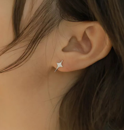 Sparkling Zirconia Star Stud Earrings