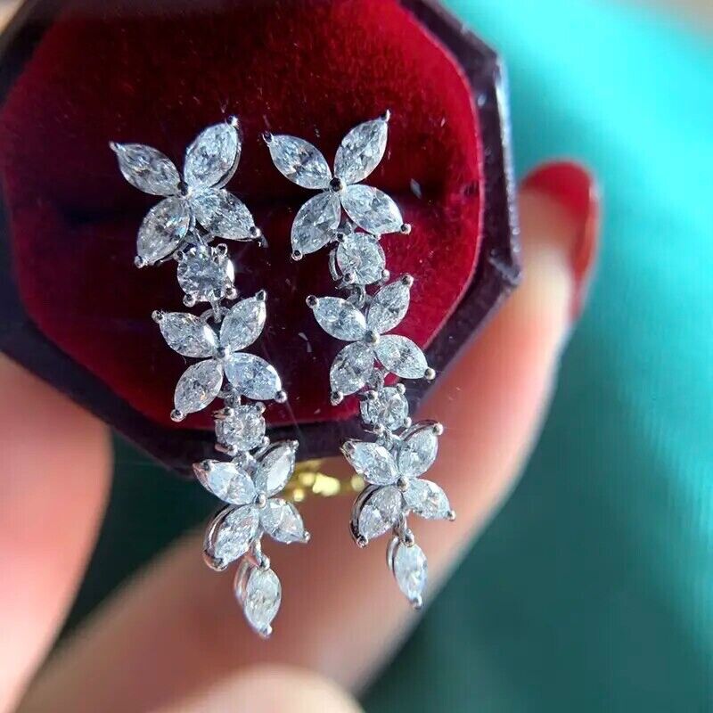 Earrings Brilliant Marquise Cubic Zirconia Stone