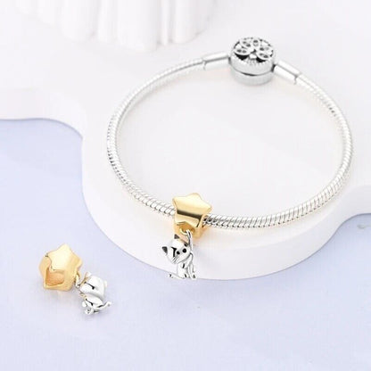 Cat Dangle on Gold Star