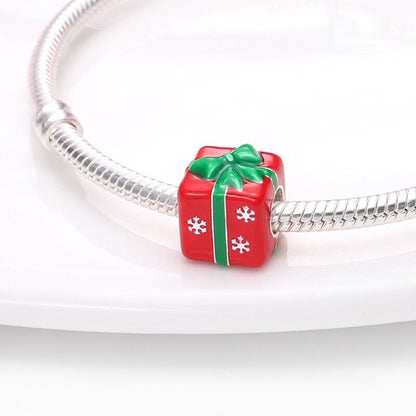 Red Gift With Snowflakes Charm