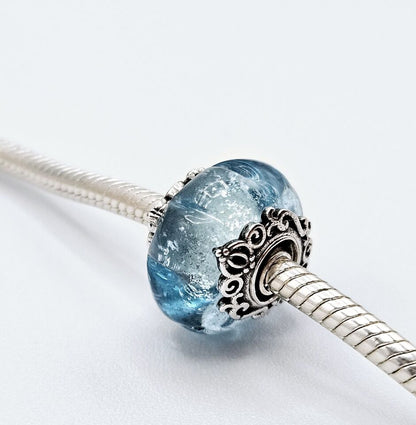 Light Blue Murano Glass Charm