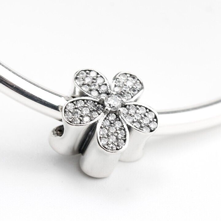 Sparkling Zirconia Flower Charm