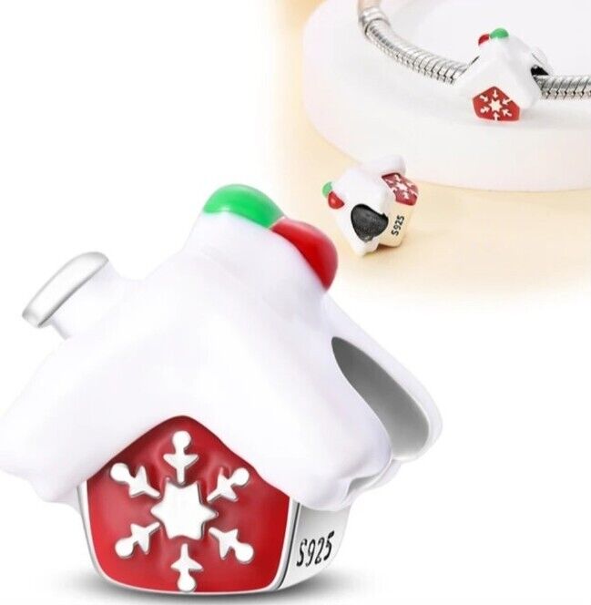 Santa House Snowflake Charm