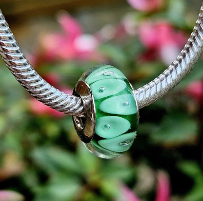 Green Murano Glass Bead Charm