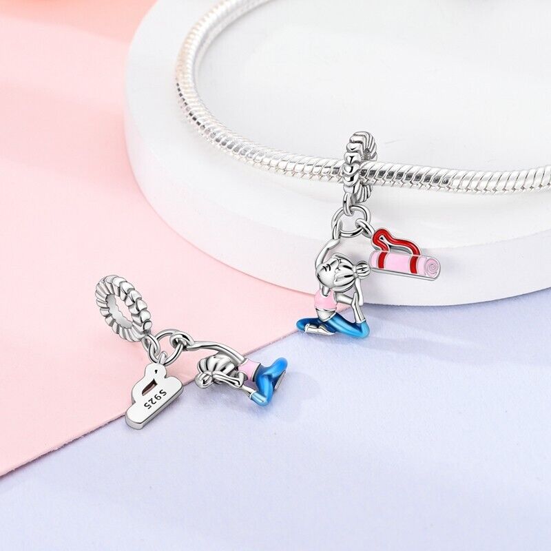 Multicoloured Yoga Mat & Girl Charm
