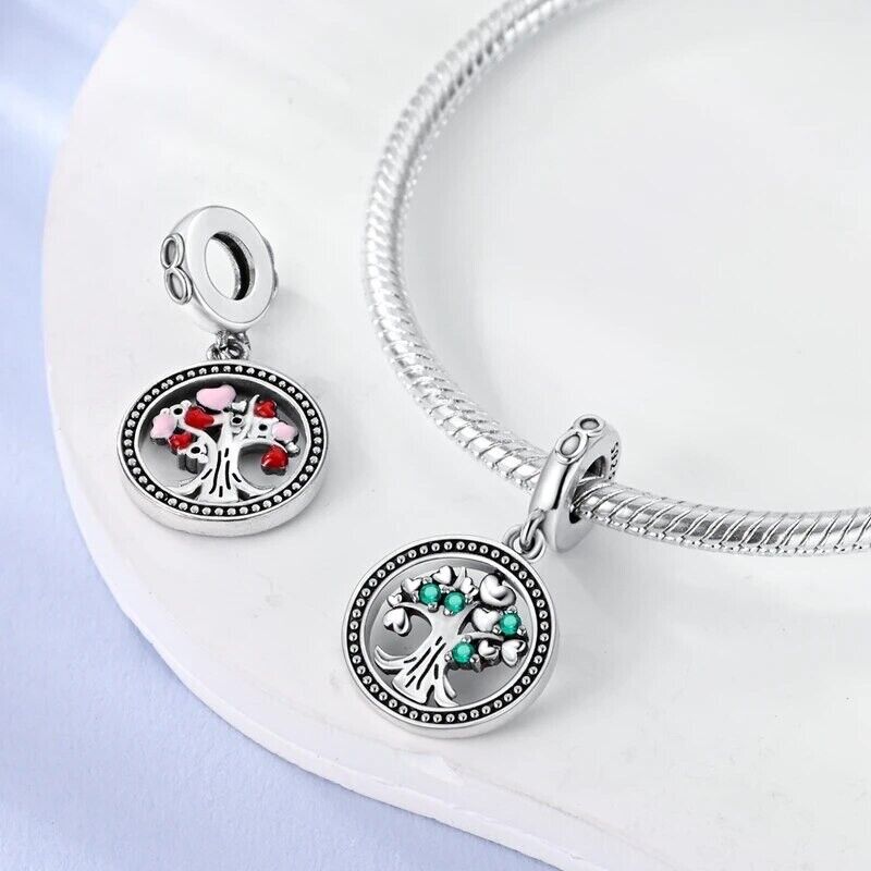 Glitter Zirconia Tree of Life Charm