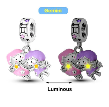 Luminous Zodiac Sign Gemini Dangle Charm