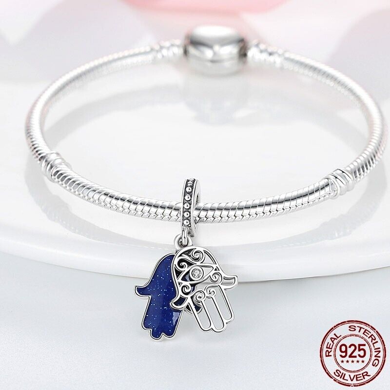 Blue Hamsa Hand Dangle Charm