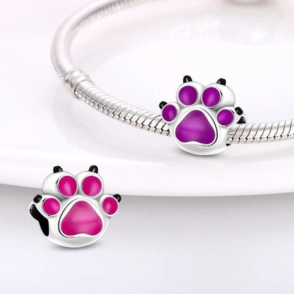 Animal Dog Cat Paw Colour Changing Charm