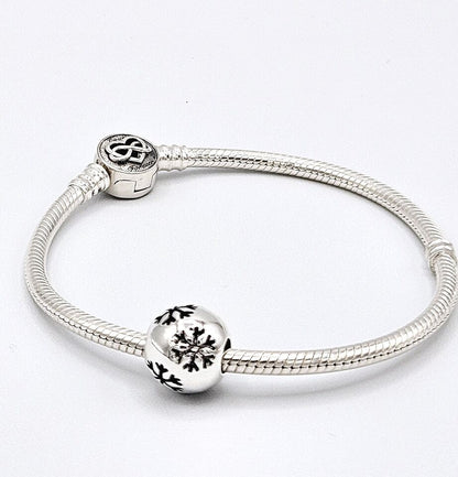 Snowflake Silver Ball Charm