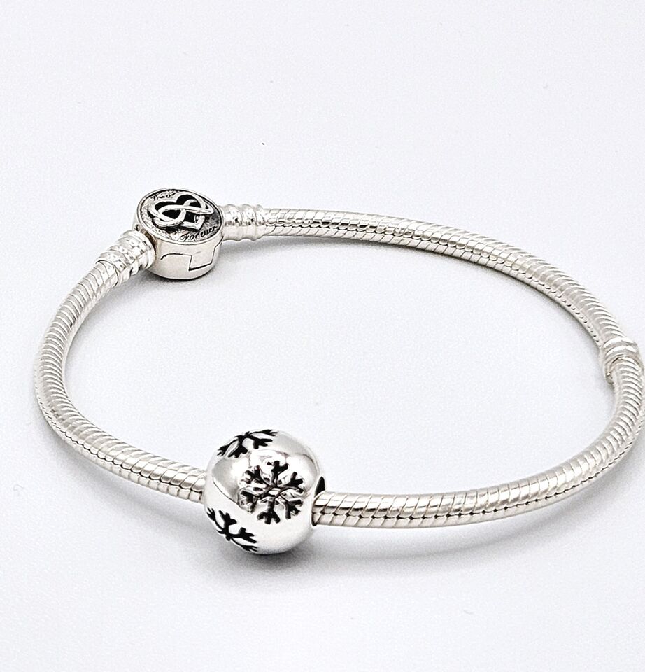Snowflake Silver Ball Charm