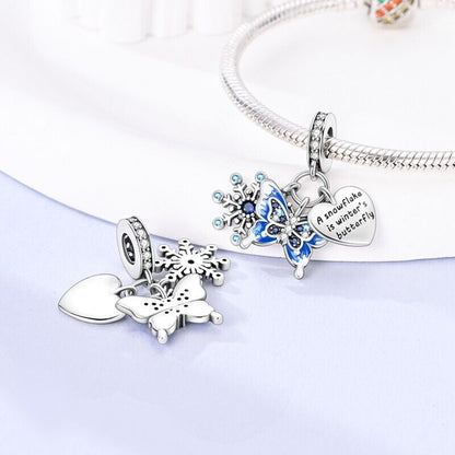 Snowflake Butterfly & Heart Christmas
