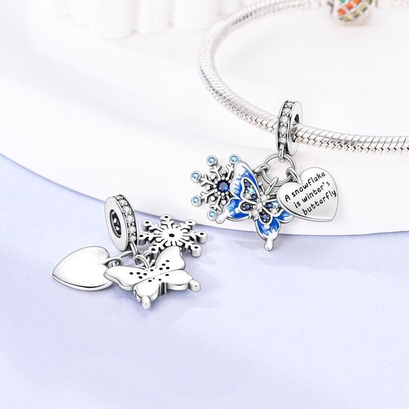 Snowflake Butterfly & Heart Christmas