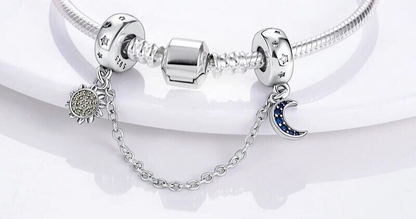Safety Chain Sun and Moon Charm