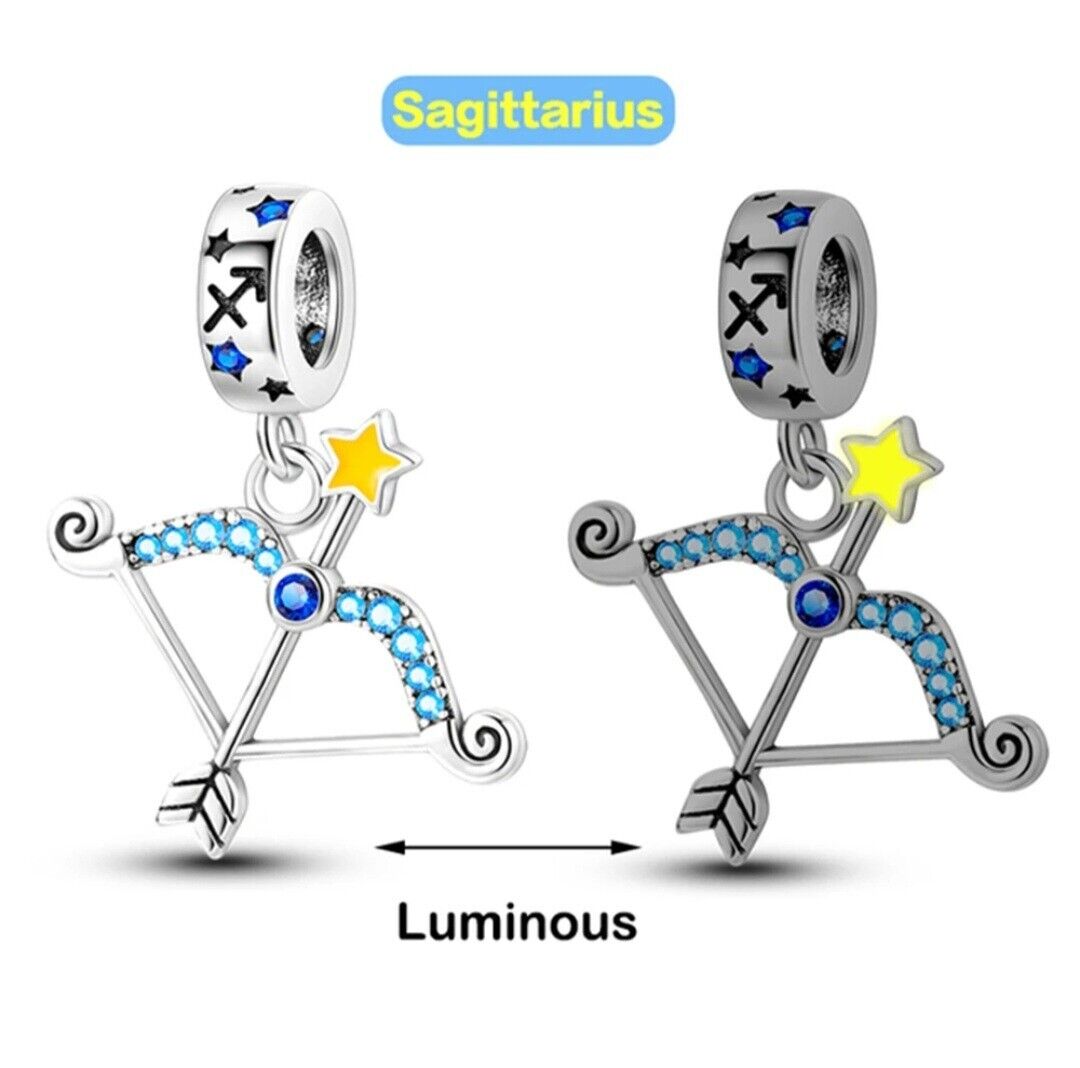 Luminous Zodiac Sign Sagittarius Dangle Charm