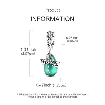 Dragonfly on Jadeite Drop Dangle Charm