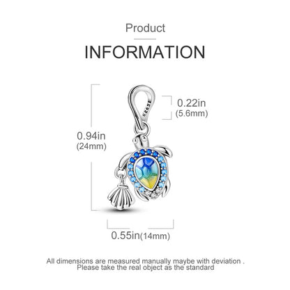 Sea Turtle Zirconia Dangle Charm