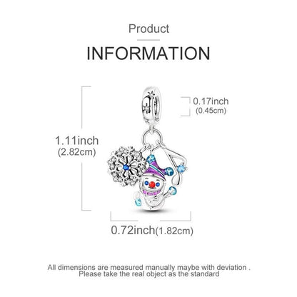 Snowman & Snowflake Dangle Charm