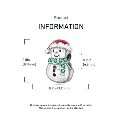 Snowman With Santa Hat Charm