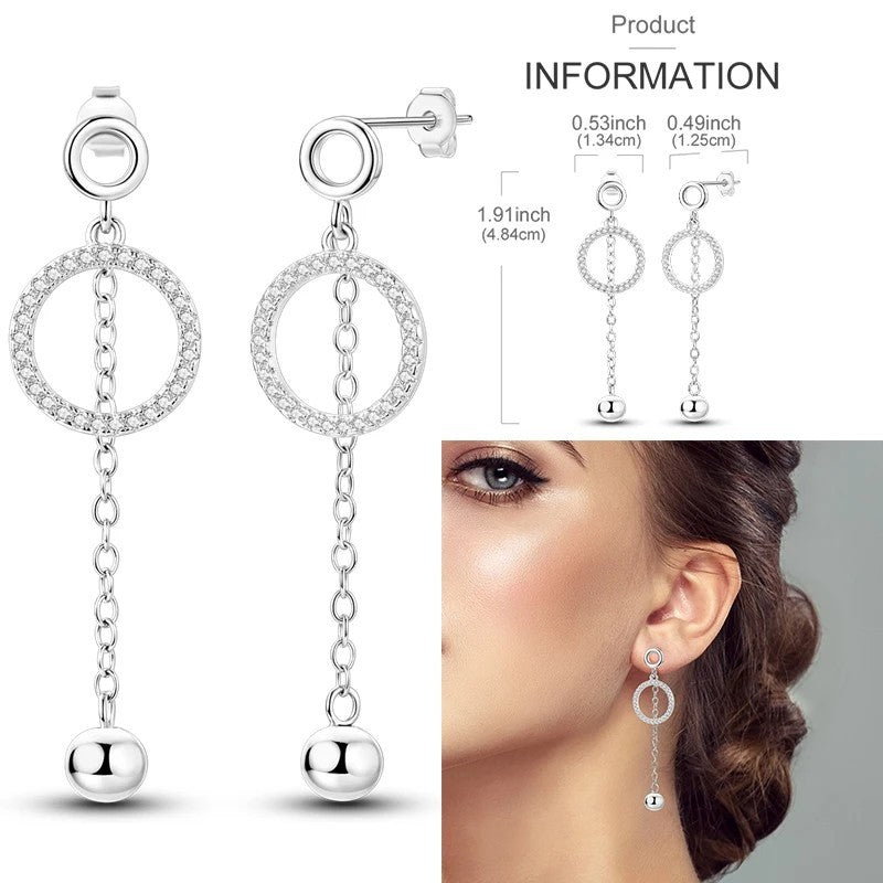 Sparkling Zirconia Dangle Drop Stud Earrings