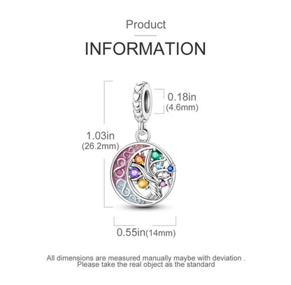 Multicoloured Tree Of Life & Moon Dangle Charm