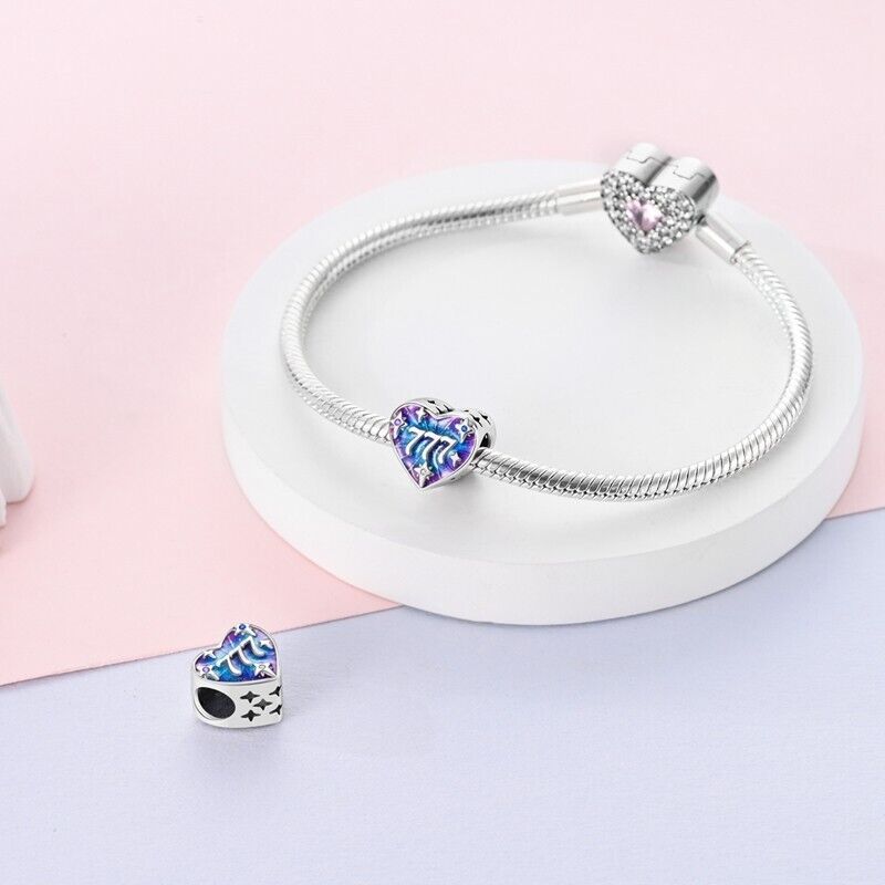 Lucky Number 777 Heart Charm