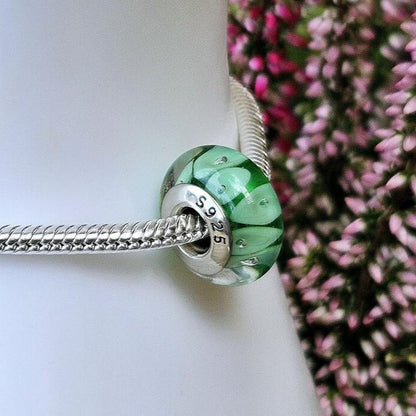 Green Murano Glass Bead Charm