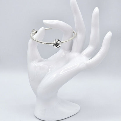 Snowflake Silver Ball Charm