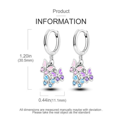 Multicoloured Butterfies Dangle with Zirconia