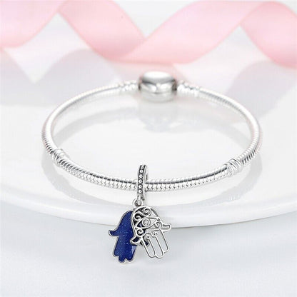 Blue Hamsa Hand Dangle Charm