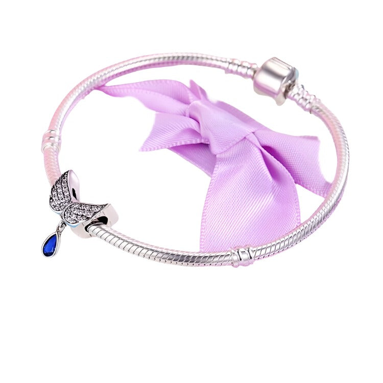 Sparkling Zirconia Angel Wings Charm