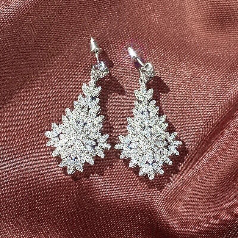 Big Leaf Drop Elegant Lady's Dangle Earrings
