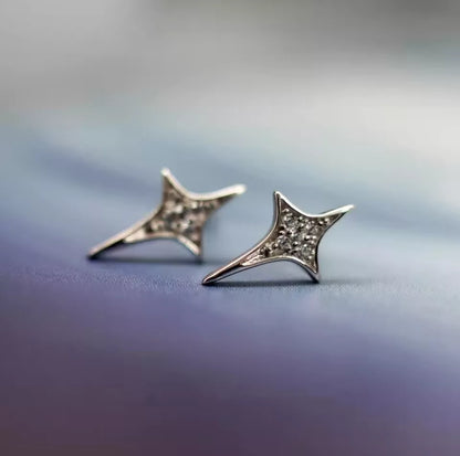 Sparkling Zirconia Star Stud Earrings