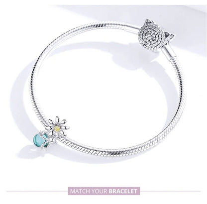 Blue Zirconia Firefly & Daisy Charm