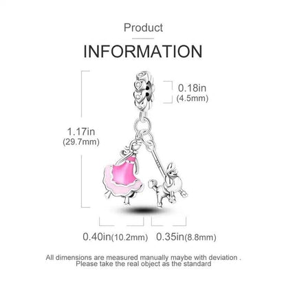 Girl With Dog on Lash Charm