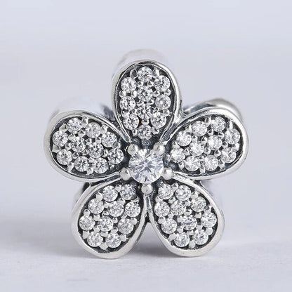 Sparkling Zirconia Flower Charm