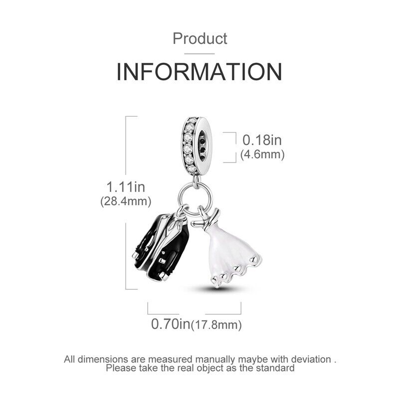 Just Married Couple Dangle Charm