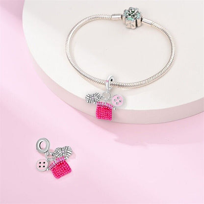 Knitting Needless & Wool Dangle Charm