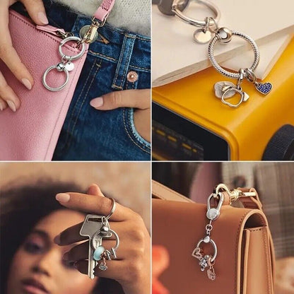 Bag Chain Key Ring Heart Charm Keychain