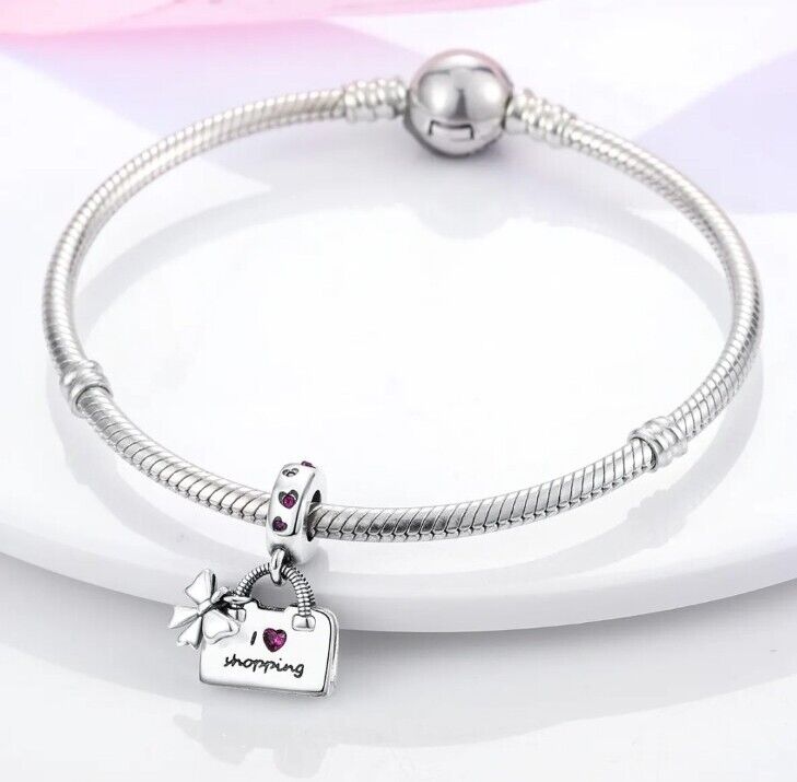 Love Shopping Bag Dangle Charm