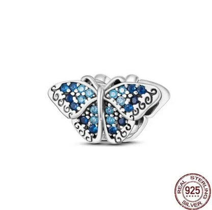 Sparkling Blue Zircon Butterfly Charm