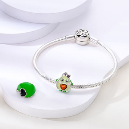 Green Avocado Heart Charm