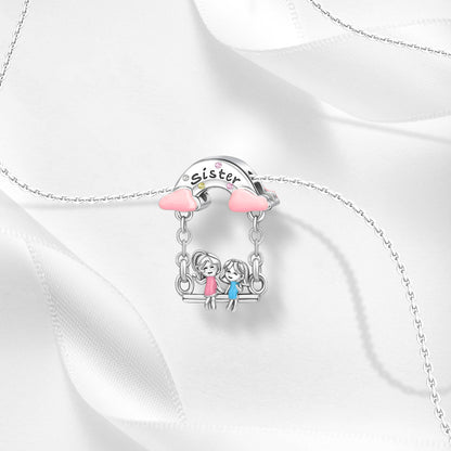 Sisters On Swing Dangle Charm