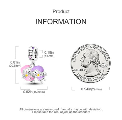 Luminous Zodiac Sign Gemini Dangle Charm