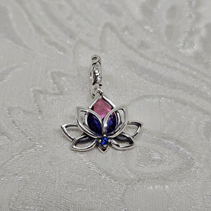 Lotus Flower Crystal Charm